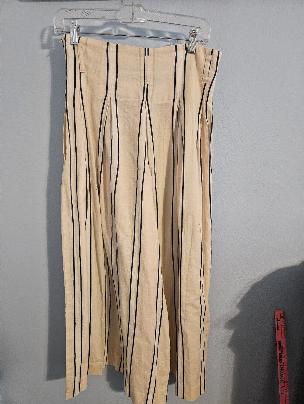 Espirt Striped Cream Wide-Leg Womens Pants